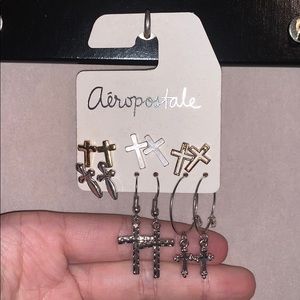 Aeropostale Cross earring set